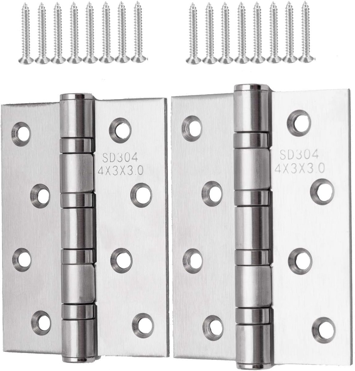 Ball Bearing Hinges 4 Inch Silvery 2 Pieces - Blunt door hinges with ball bearing damping for decoration and - ShopVlot