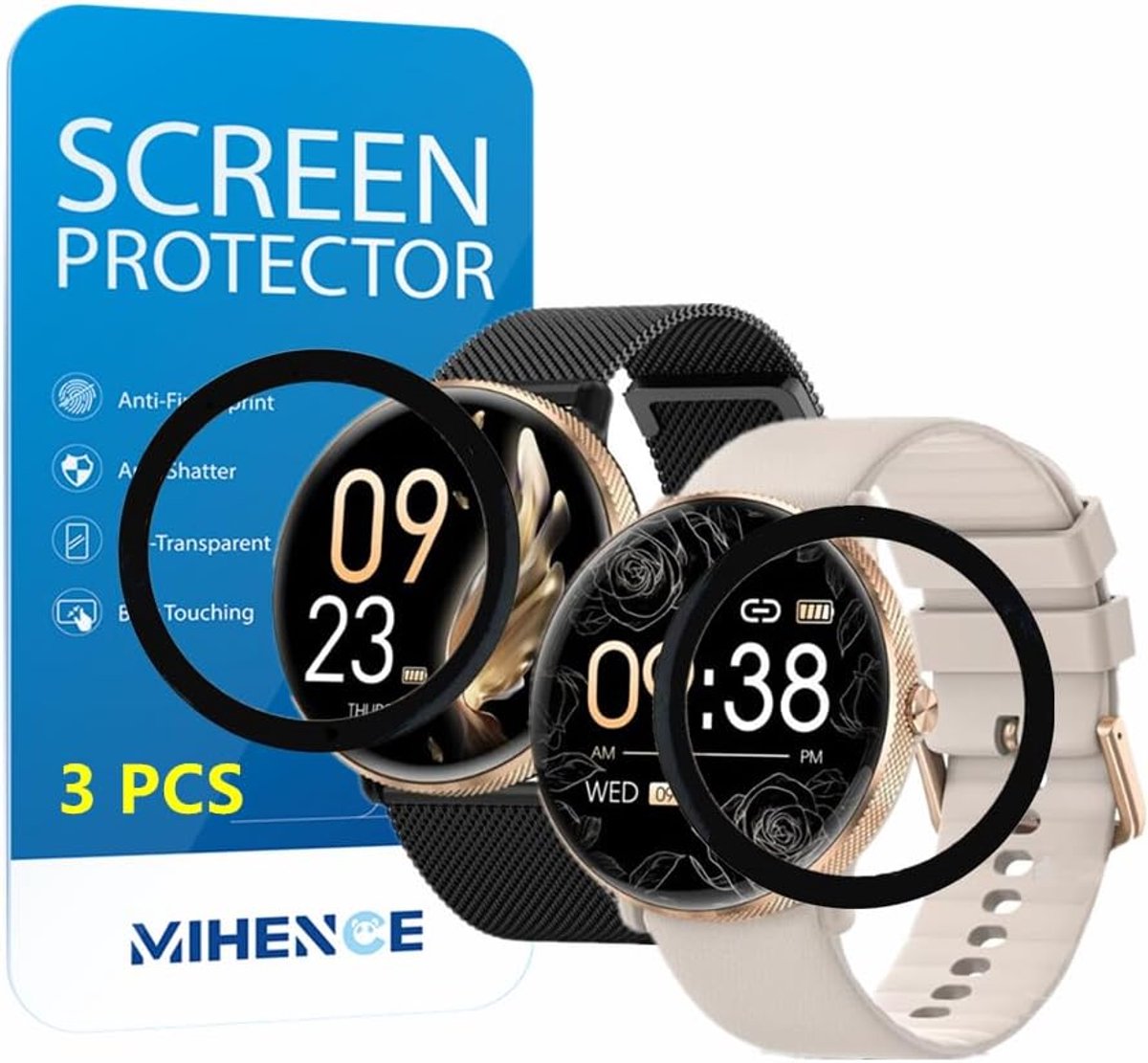Protective Film Compatible with DekeFit/AKUMAKA 1.39 inch Smartwatch, 3D Full Cover TPU HD PAMA Protective Film for - ShopVlot