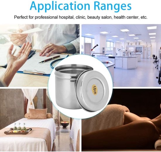 Cotton Ball Container, 10x10x10cm/3.9x3.9x3.9inch Cotton Ball Jar Stainless Steel Pads Cotton Swabs Holder Organizer - ShopVlot — afbeelding 2