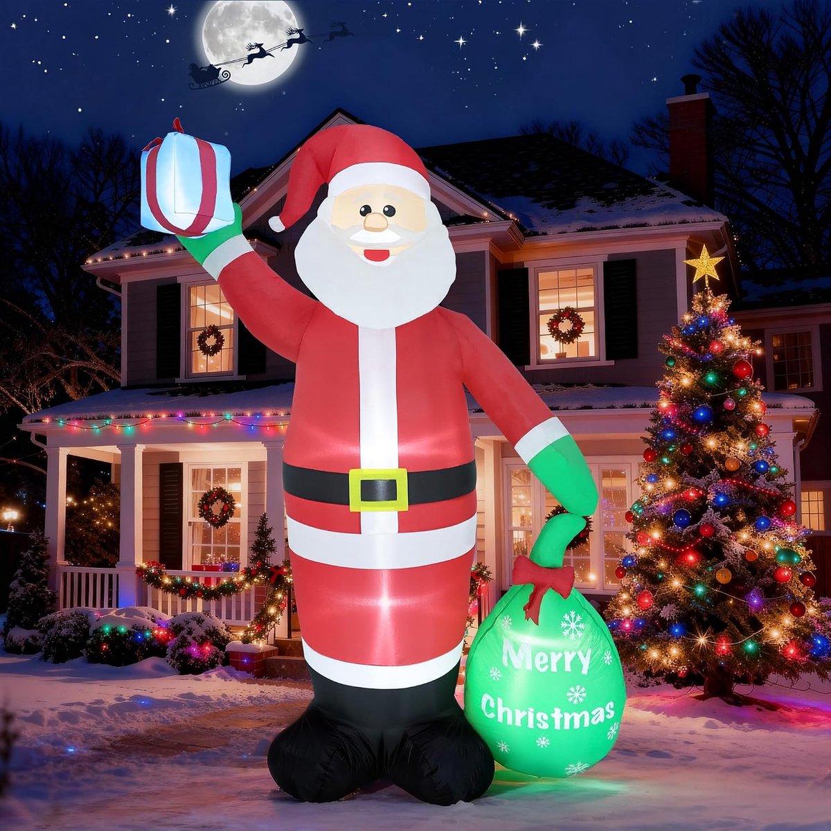 Moxled inflatable christmas decoration santa led - ShopVlot
