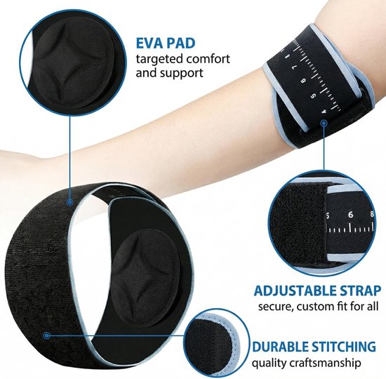 1 Pezzo Tutore Epicondilite Gomito Ortesi Gomito Compressione Supporto Regolabile Per Tennis Badminton Fitness Golf Eva - ShopVlot — afbeelding 4