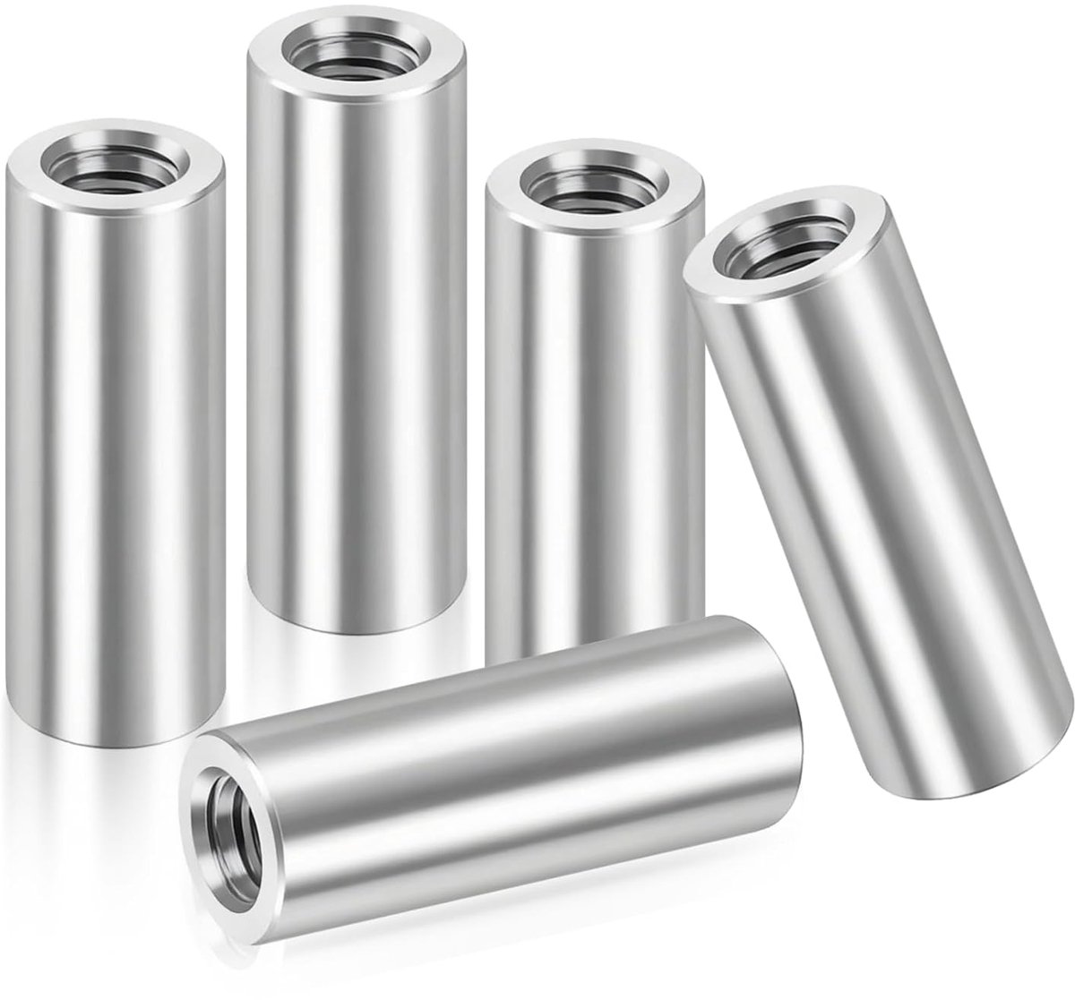 M5 × 30 mm Coupling Bolts - 304 Stainless Steel Thread Sleeve Round Joint Nuts Threaded Spacer Sleeve for Furniture - ShopVlot