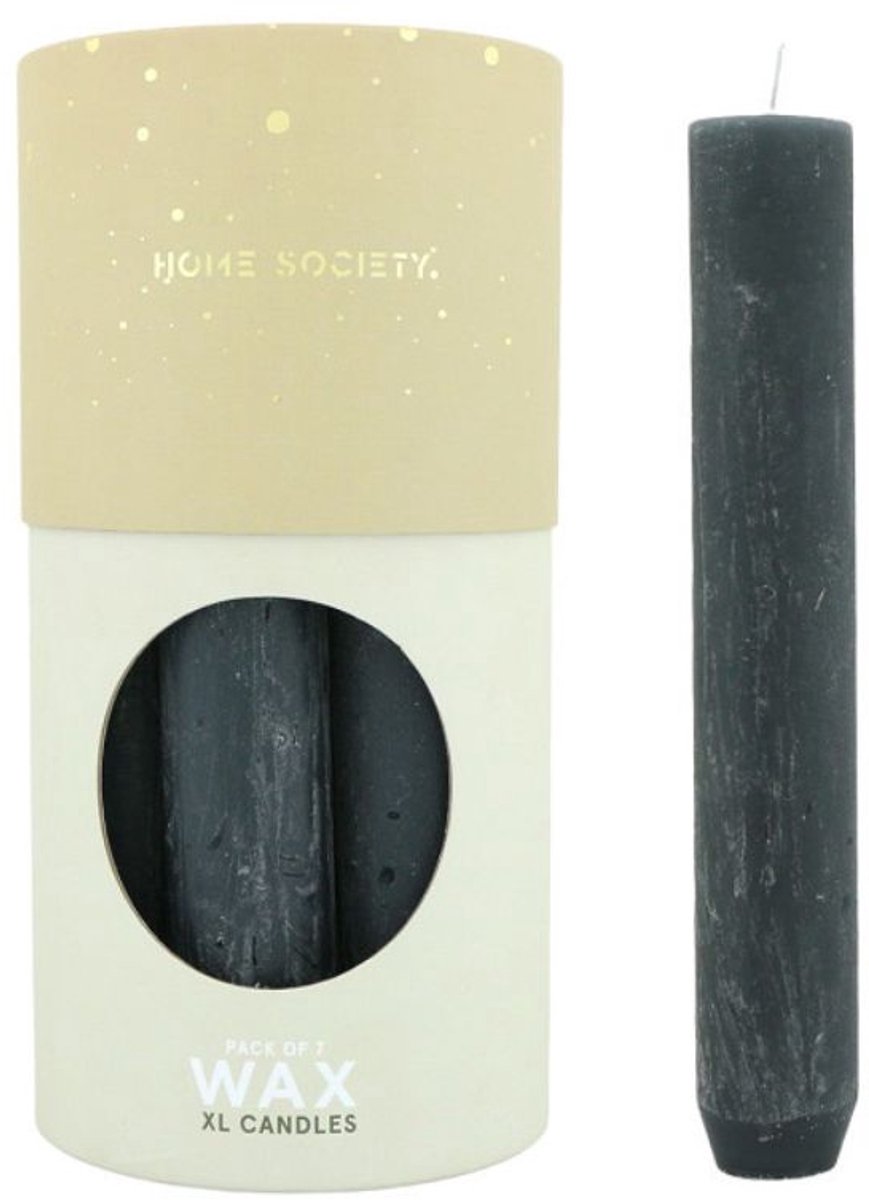 Home Society - Diner Candle XL - Stone - Doos 7 stuks - Rond 3,4 cm - 21 cm hoog