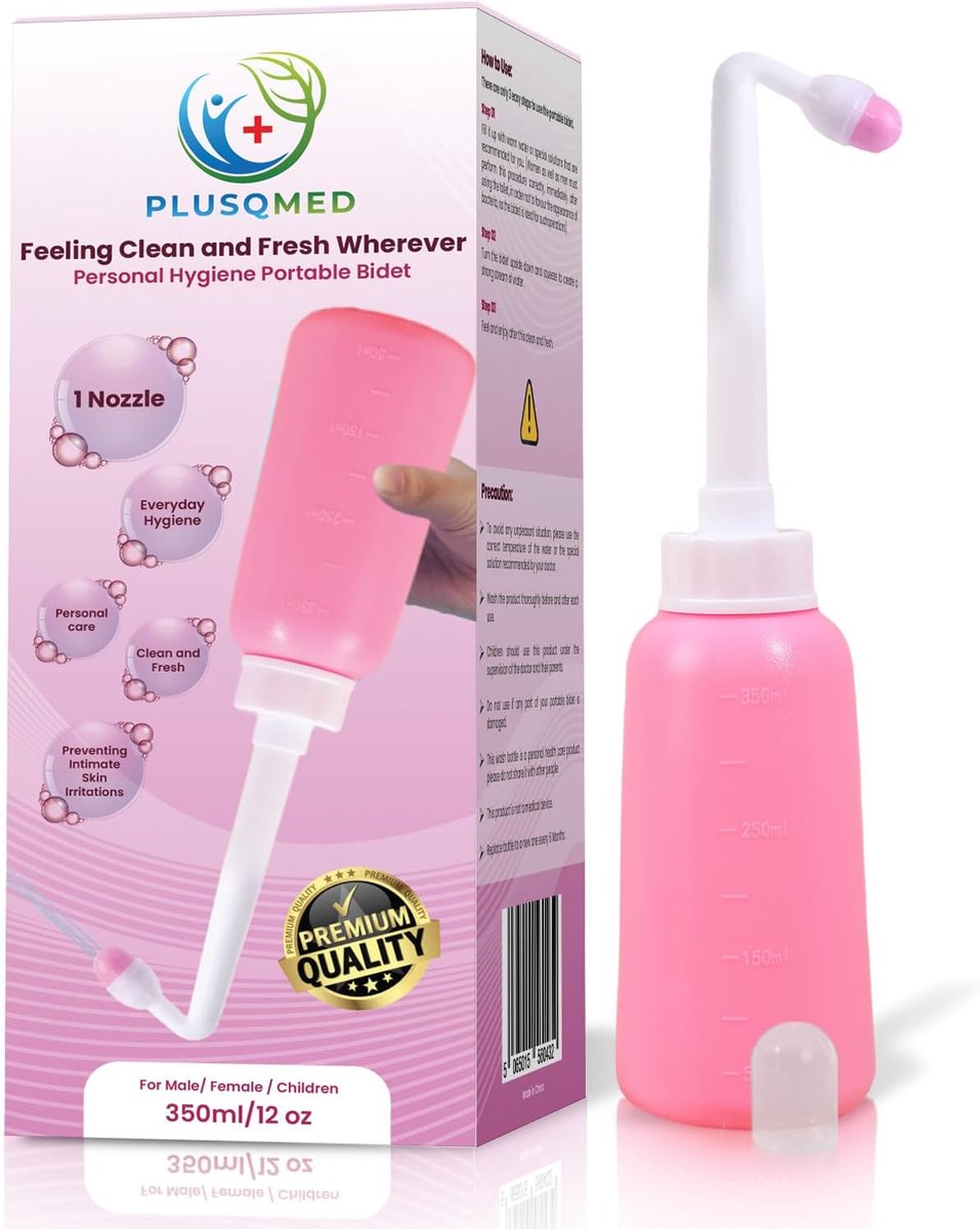 Peri-fles voor postpartumverzorging - 350 ml draagbare bidetfles met 1 mondstuk erin opgeslagen - ShopVlot