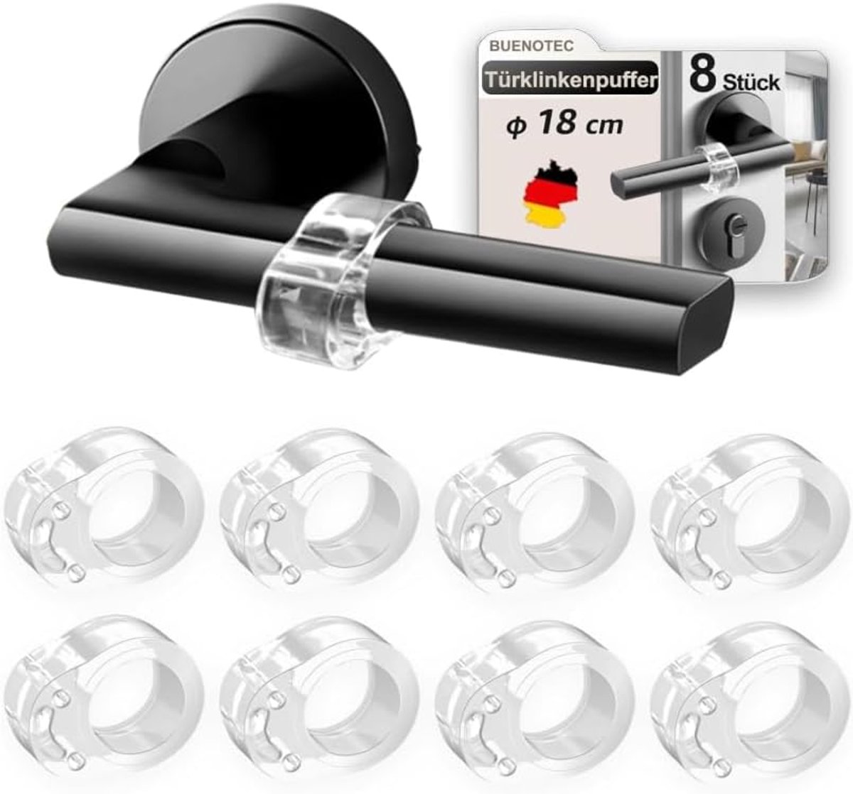 10 stuks deurklinkbuffers, transparante deurgreepstoppers voor wandbescherming, zachte pvc-deurstopper - ShopVlot