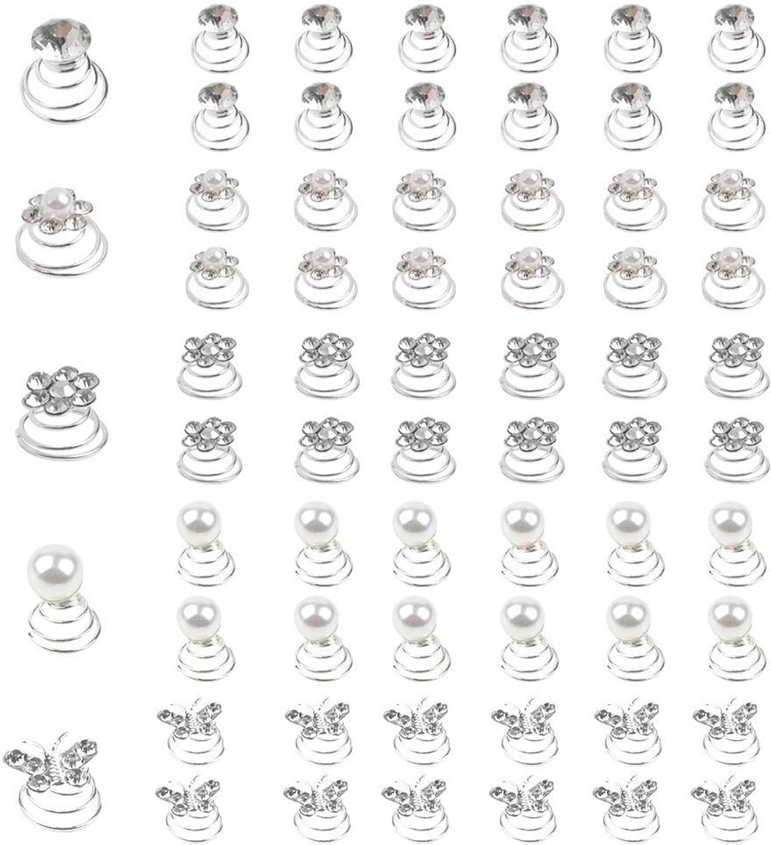60 Pcs Spiral Hairpins, Swirl Hair Spinner Accessories for Girls, Women, Bridesmaids and Brides - ShopVlot