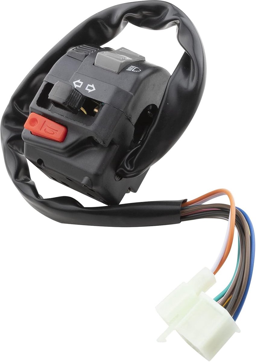 7/8" 22mm Motorcycle ATV Handlebar Switch Headlight Fog Lights Flasher Indicator Horn Switch Button with Wiring Harness - ShopVlot