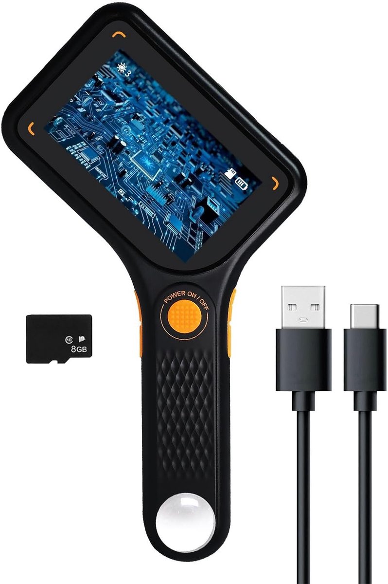 500X Digital Microscope with 3 Inch IPS Screen, Auto Focus, 8 LED Lights, TF Card Slot, Portable Hand Magnifier for - ShopVlot