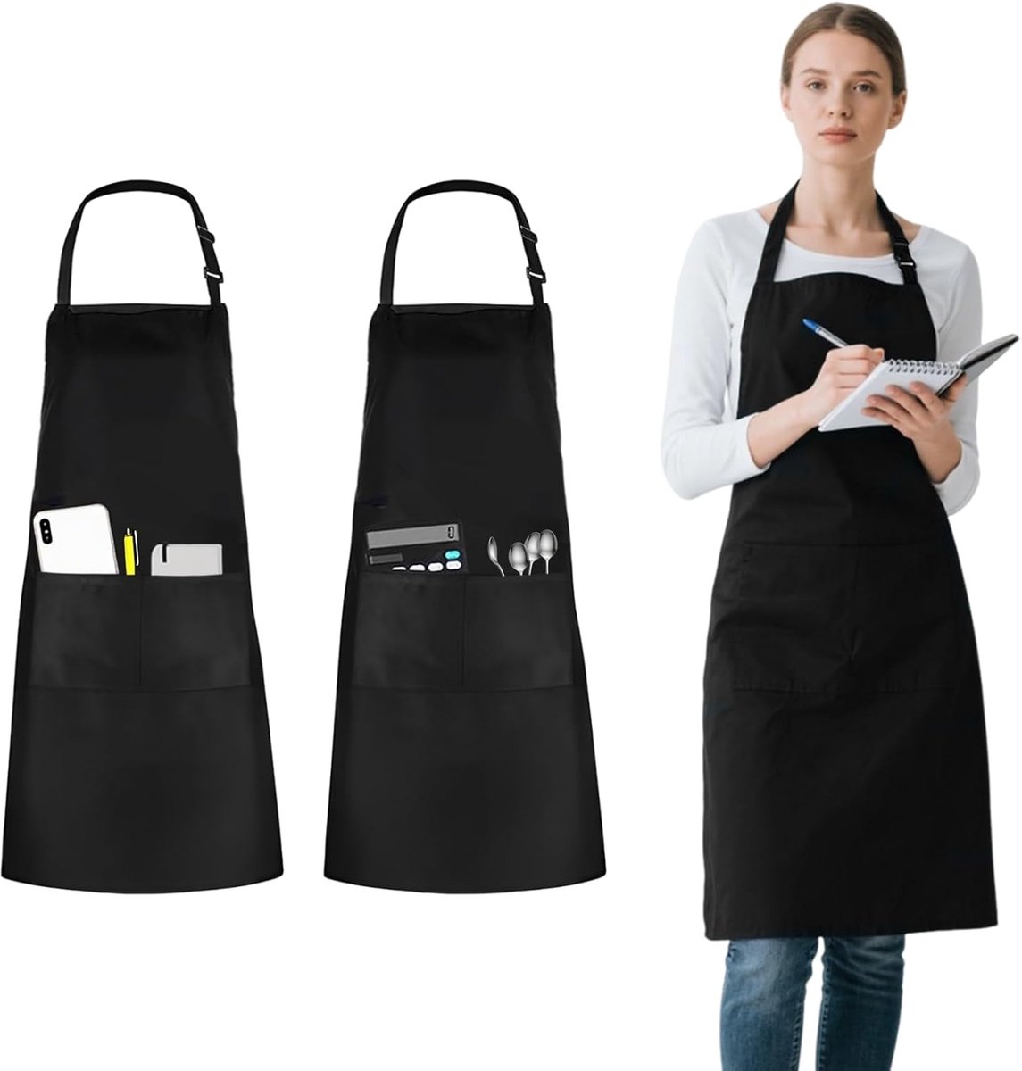 LPZMPZ Apron 80cmx70cm Cooking Apron Men Kitchen Apron Ladies Apron Barbecue Apron Serving Apron Salad Aprons Caters - ShopVlot