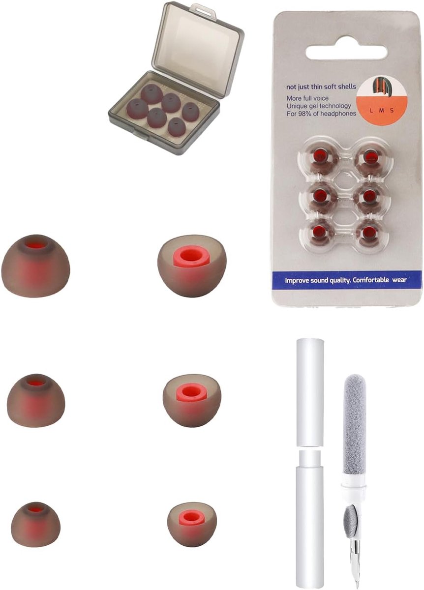 3 paar siliconen oordopjes voor JBL Tune 125 TWS, daunke vervangende oordopjes, 3 verschillende maten (S/M/L), zacht - ShopVlot