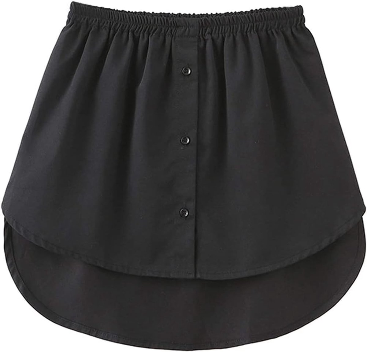 Women's Mini Underskirt Lower Skirt Sweep Shirt Extension Button Skirt Shirt Extension Layering Top Bottom, Fake Top - ShopVlot