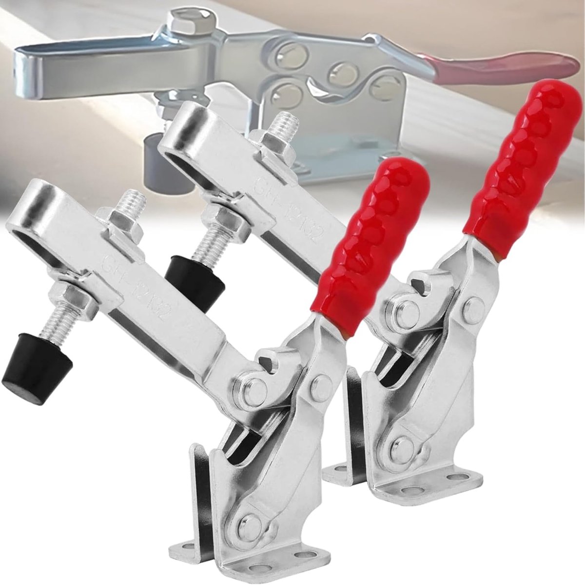 2Pcs Toggle Clamp GH-12130, Vertical Quick Release Hand Tool 227KG/500Lbs Holding Capacity Fast Holding Capacity Heavy - ShopVlot