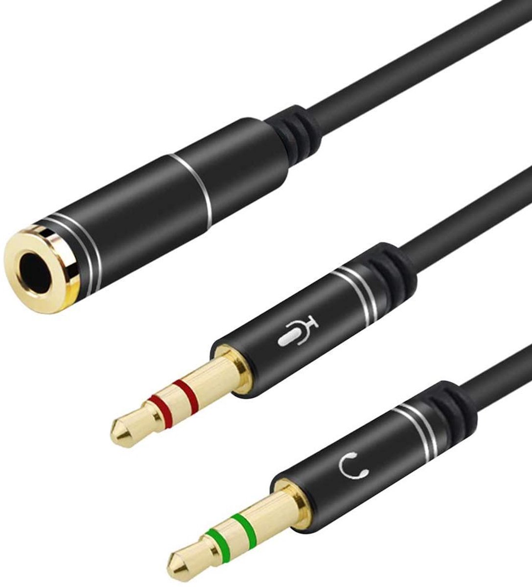 EasyULT Headphones Mic Splitters Adapter, 3.5MM Female to 2 Male Gold Plated Headphones Mic Audio Y Splitter Cable - ShopVlot