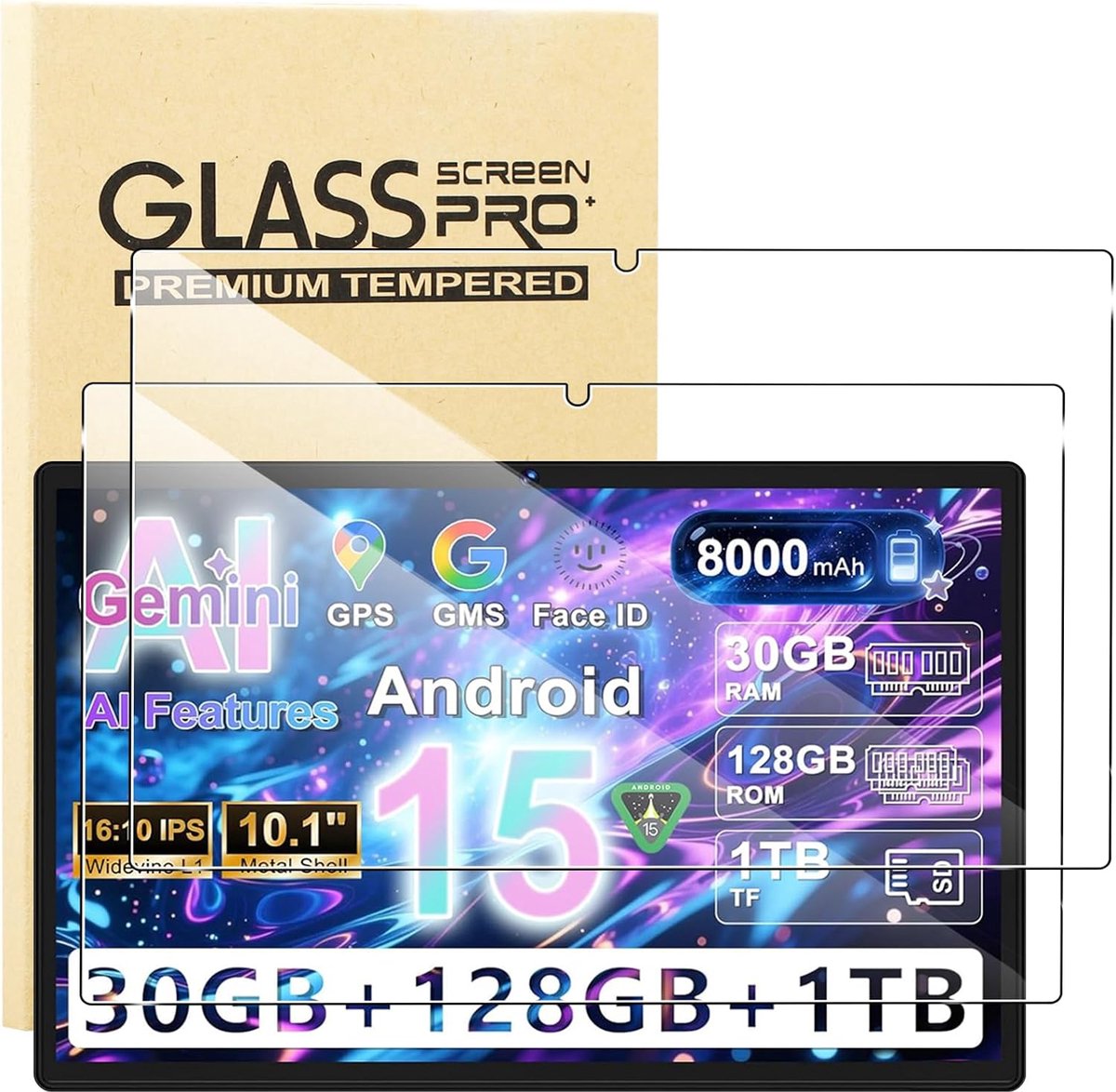 KUSINHOKA Protective Film for Dghrti Tab 30 10 Inch Film, 2 Pieces 9H Hardness, Scratch, Anti-Fingerprint Tempered - ShopVlot