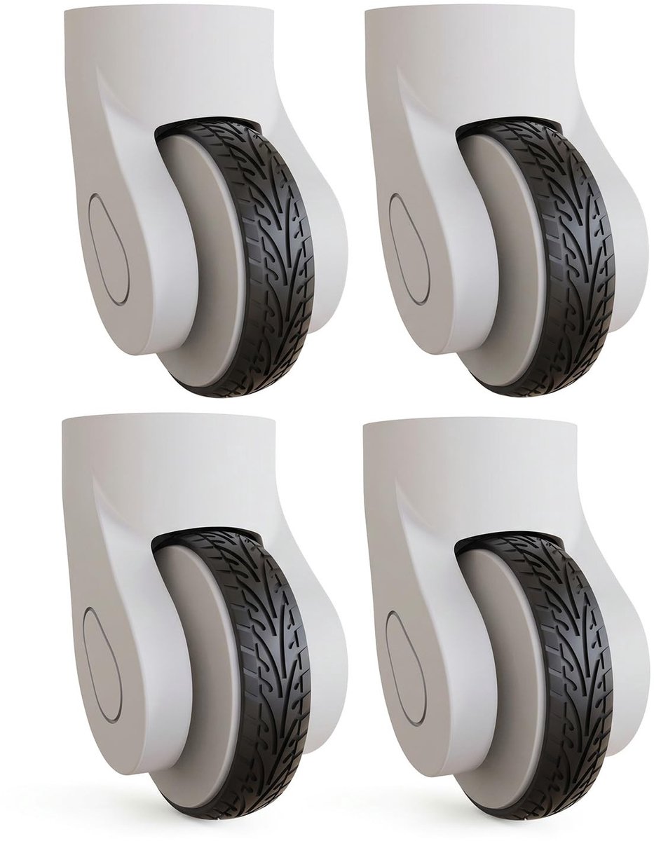 Solidchoice - Set van 4 Zwarte Siliconen Wielhoezen voor Koffers