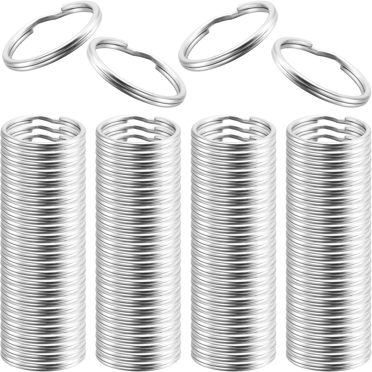 Sleutelhangers 15mm - Ronde metalen splitringen - Duurzaam en roestbestendig - Ideaal voor sleutels organiseren - ShopVlot