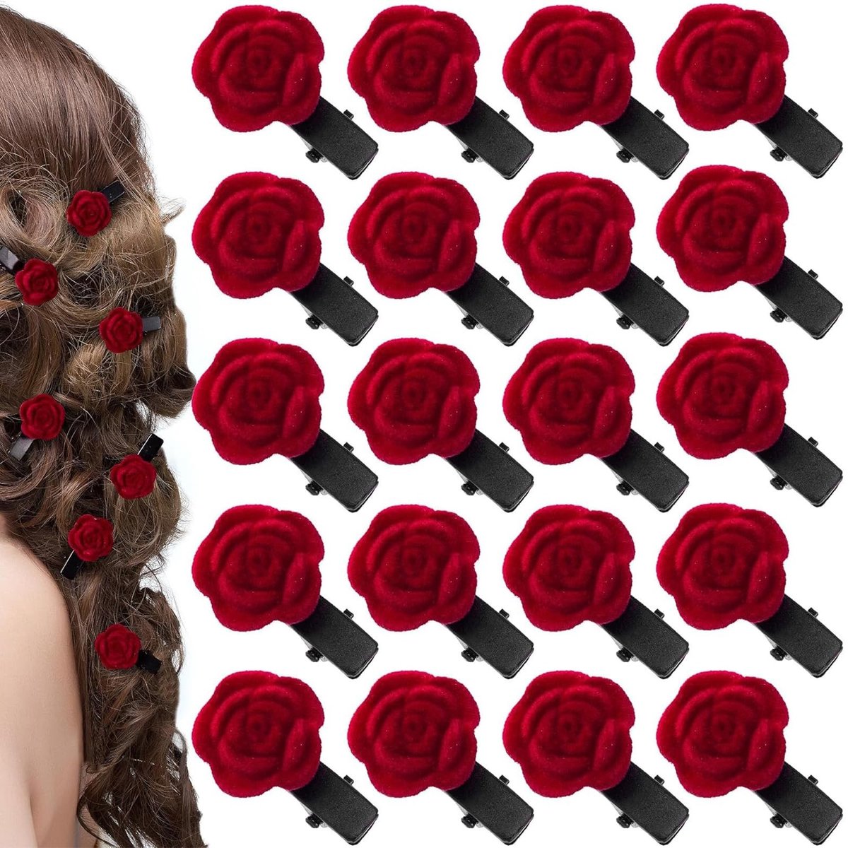 Solidchoice - 20 Stuks Elegante Haaraccessoires met Rozen voor Bruidskapsels