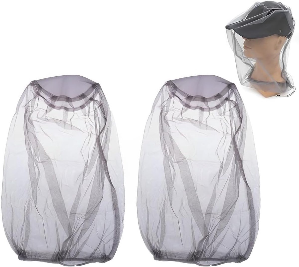 Muggennet hoofd 2-pack - ademend nylon - bescherming tegen insecten - ideaal voor kamperen - ShopVlot
