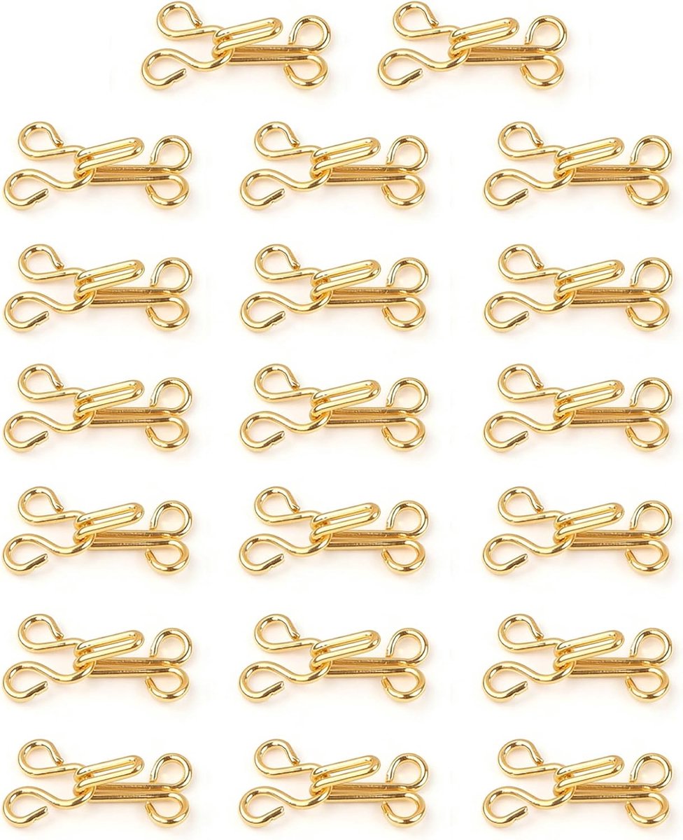 Naaihaken 22 mm XL - Gouden metalen haaksluiting - Voor zware jassen - Veilige grip voor kleding - ShopVlot