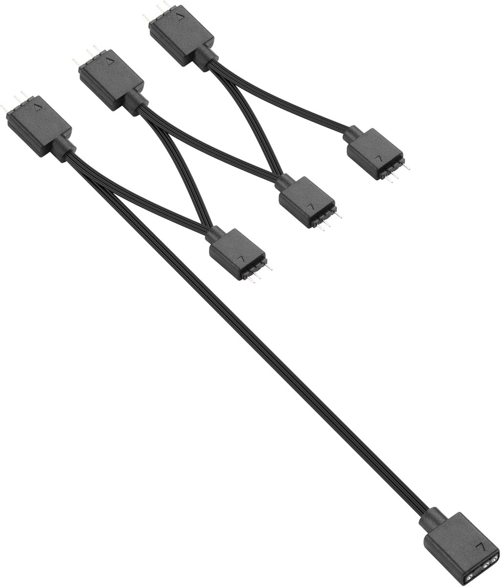 ARGB splitter kabel 5 V 1 naar 3/4/6 - zwart - voor CPU koelers en LED strips - netjes weggewerkte kabels - ShopVlot