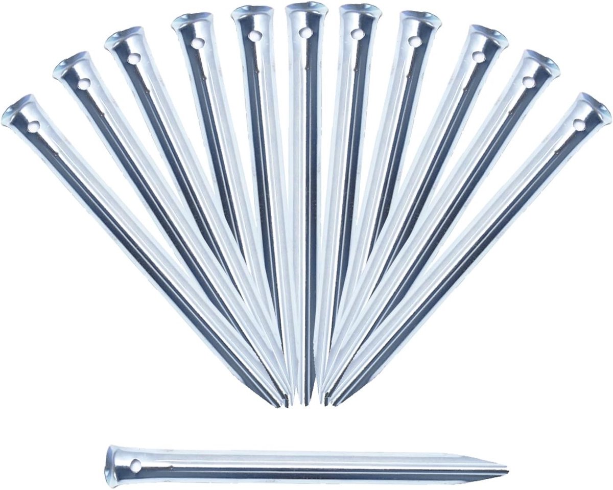 Stuks Tentharingen - Grijs - 30 cm - Stabiele Metalen Grondankers - Voor Kamperen en Outdoor