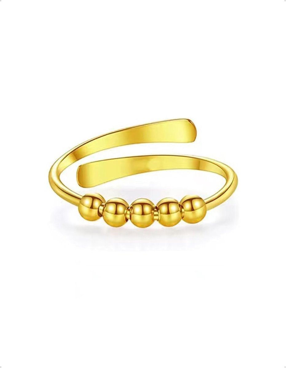 Anti-stressring dames - verstelbaar - draaibare kralen - perfect voor ontspanning - ShopVlot