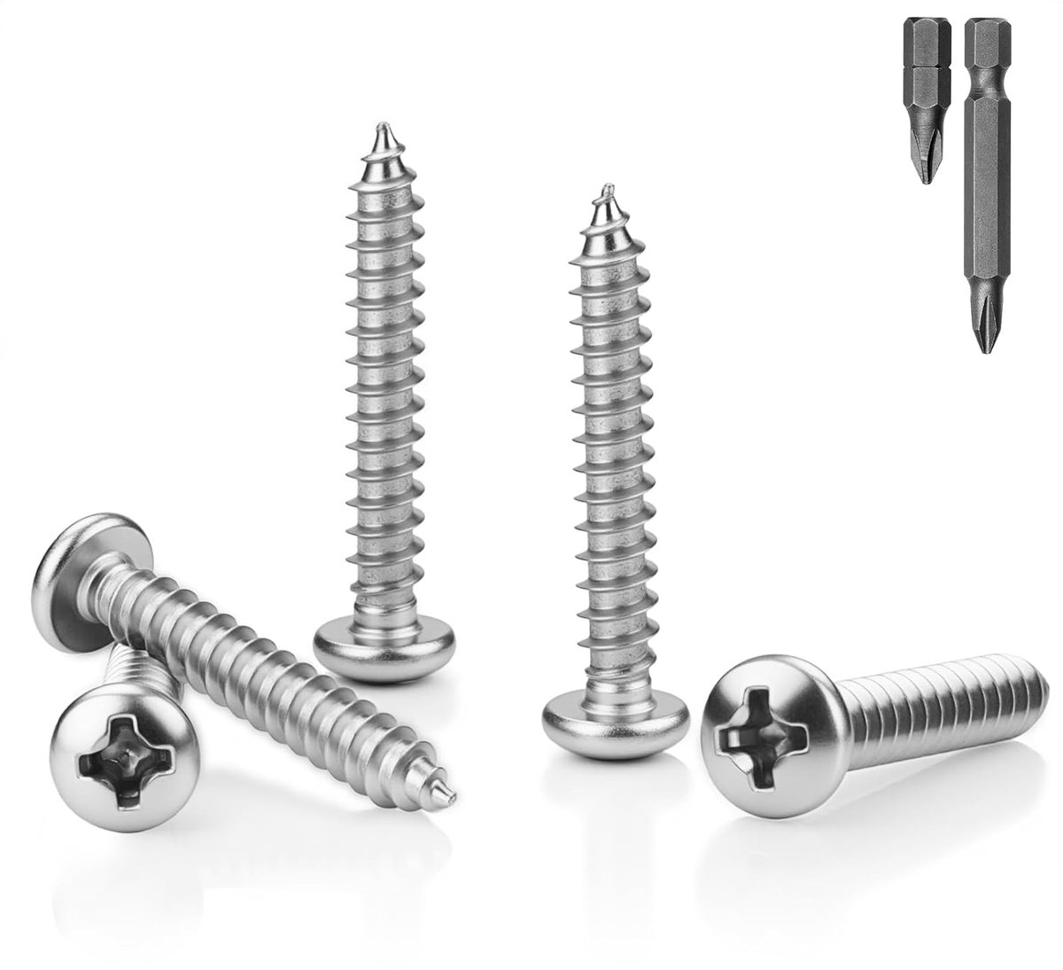 Houtschroeven M3 x 30mm - Ronde Kop Roestvrij Staal 304 - Zelftapper Phillips - Ideaal voor Meubelassemblage - ShopVlot