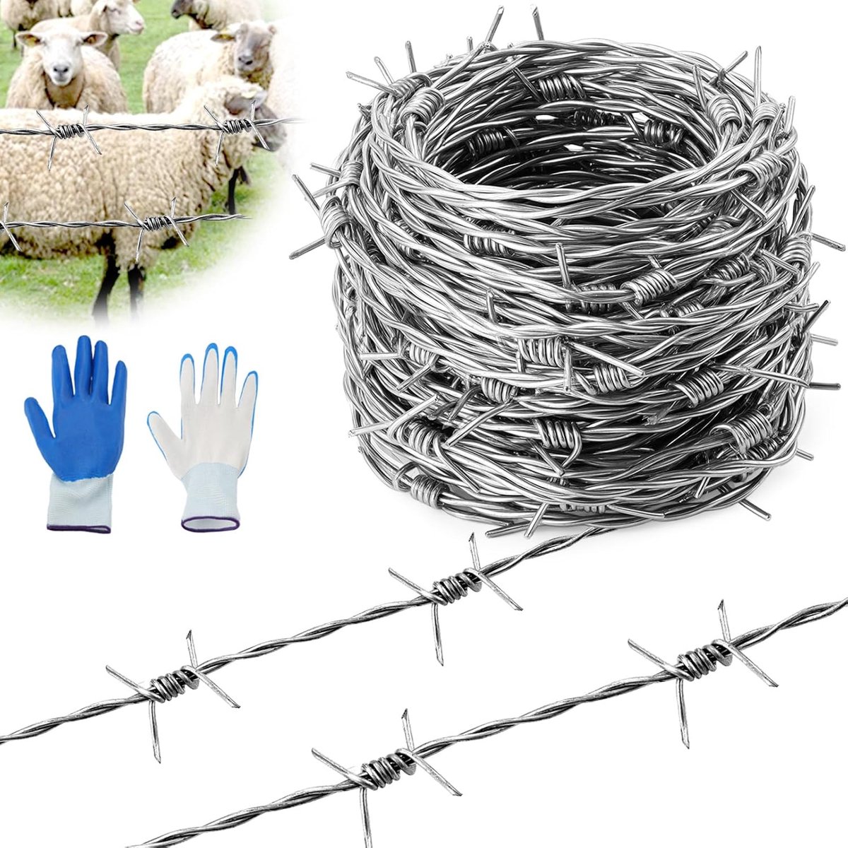 Draadomheining 18m - Gegalvaniseerd - Roestbestendig - Ideaal voor tuinen en weilanden - ShopVlot