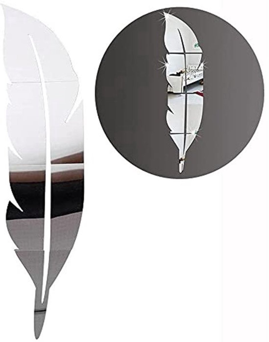 3D Veer Wandspiegel Vinyl Sticker Decor 15,2 x 72 cm