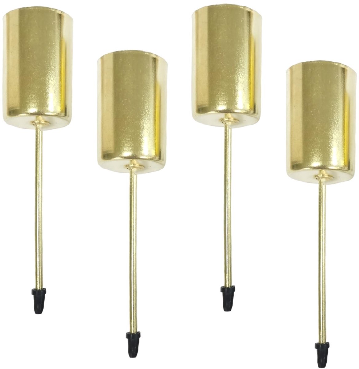 Solidchoice - 4 stuks Gouden Kandelaars voor Kaarsen - Adventskrans Decoratie