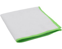 Microvezeldoek Gerecycled ChiaMo.nl Wit met Groene Rand 38 x 38 cm – 5 stuks (83% rPET)