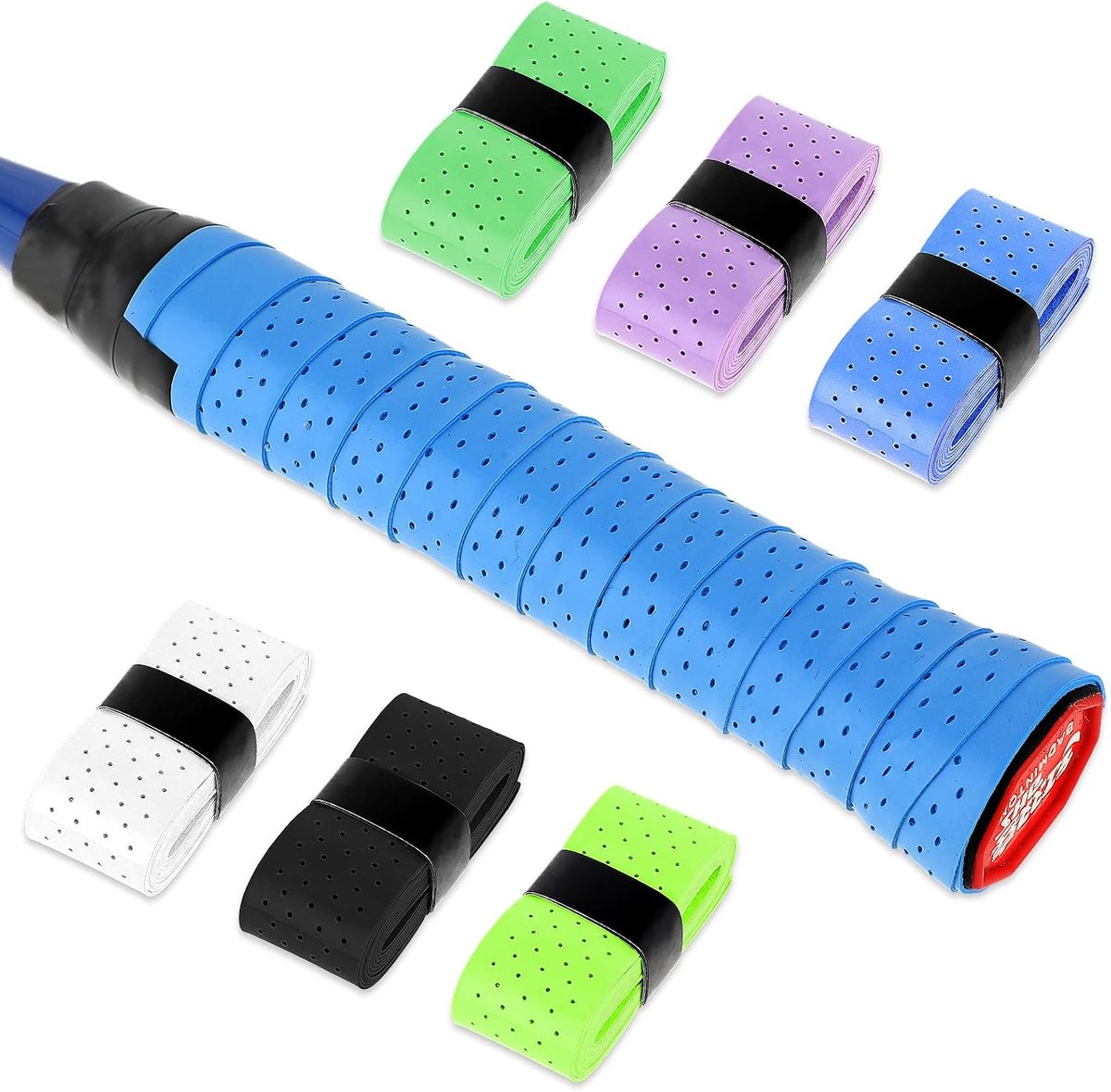Tennis racket grip tape set - Professioneel 6 stuks - Ademend en sneldrogend - Voor optimale grip tijdens het spelen - ShopVlot