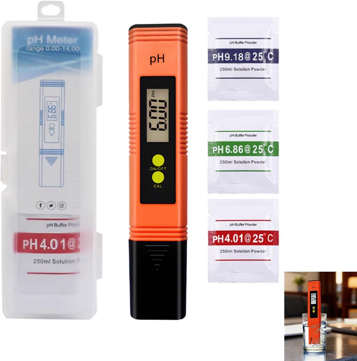 Solidchoice - Digitale pH Meter met LCD Display voor Waterkwaliteit