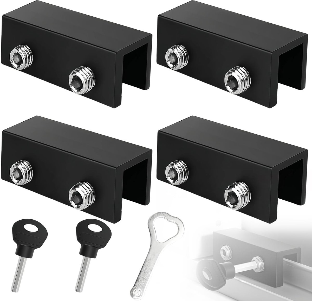 Solidchoice - Set van 4 Aluminium Raamsloten voor Veiligheid