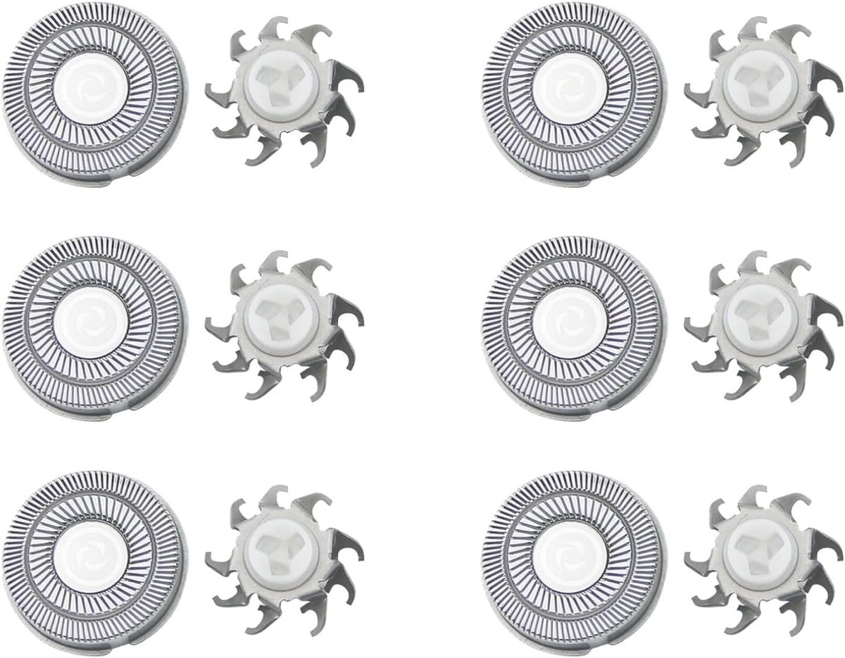 Elektrische scheermes vervangende koppen 6 stuks - 2 cm diameter - geschikt voor FS301-FS399 en FS850-FS855 - ShopVlot