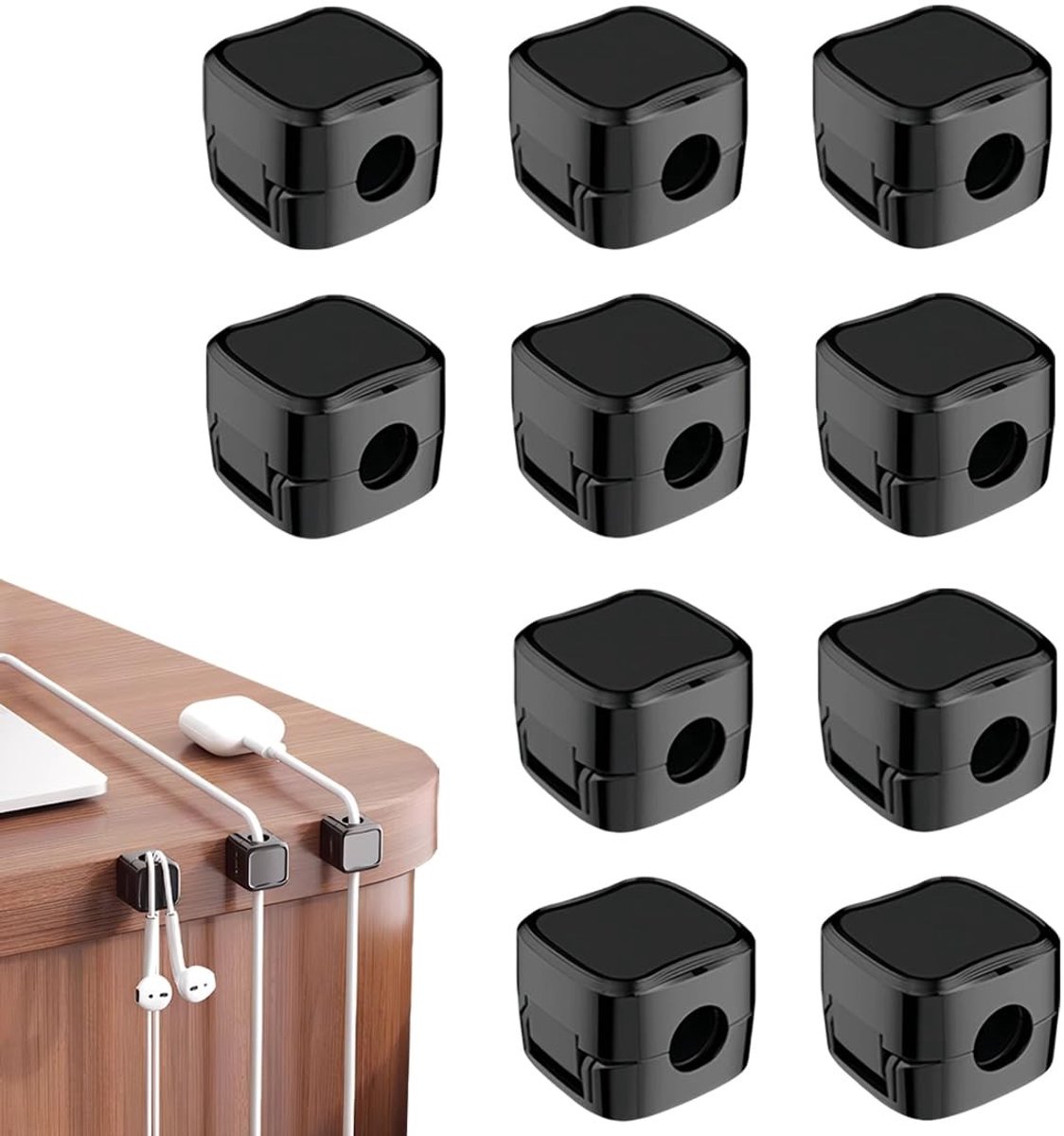 Solidchoice - Set van 10 Zelfklevende Kabelhouders voor Kabelmanagement