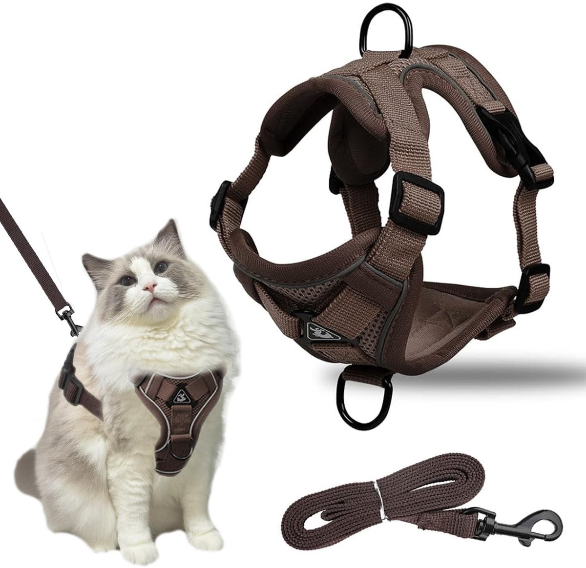 Solidchoice - Verstelbare Kattenharnas met Leash en Reflecterende Stripes