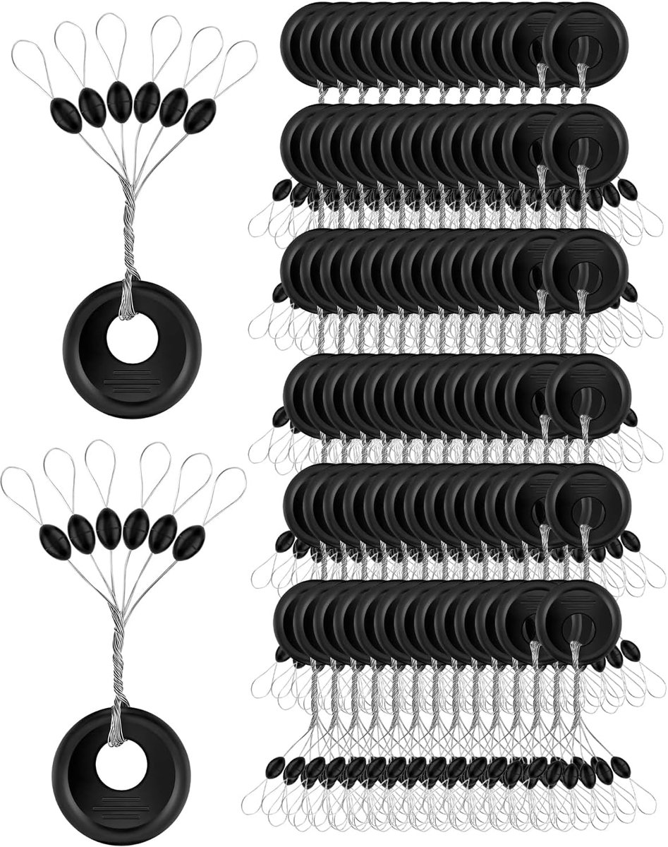 Stoppers voor vislijn 120 stuks - olijfzwart rubber - dichte hechting - nauwkeurige controle - ShopVlot