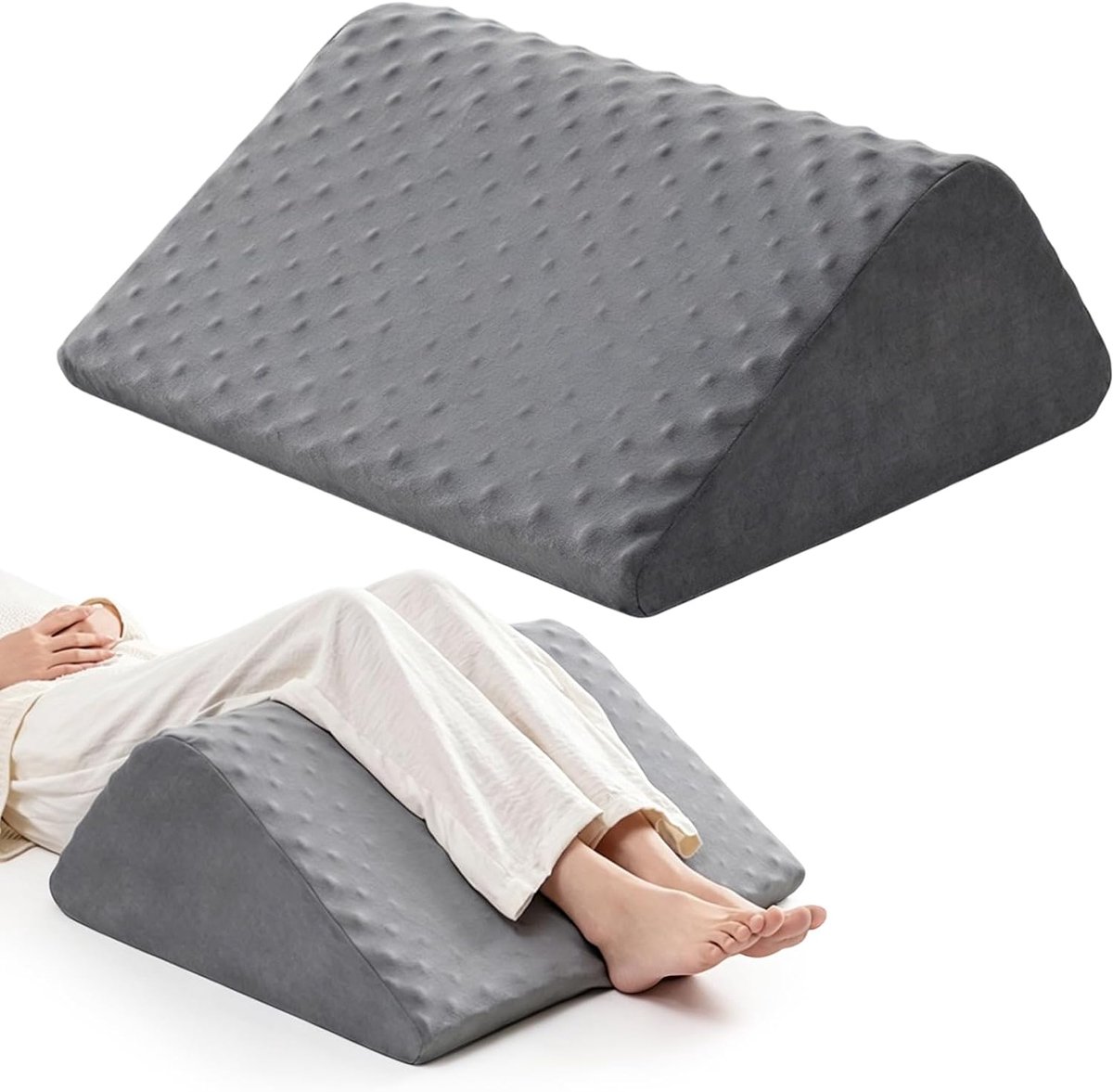 Beensteun kussen 22 x 47 cm - Geheugenfoam - Ondersteuning bij zwelling - Comfortabel voor rugslapers - ShopVlot