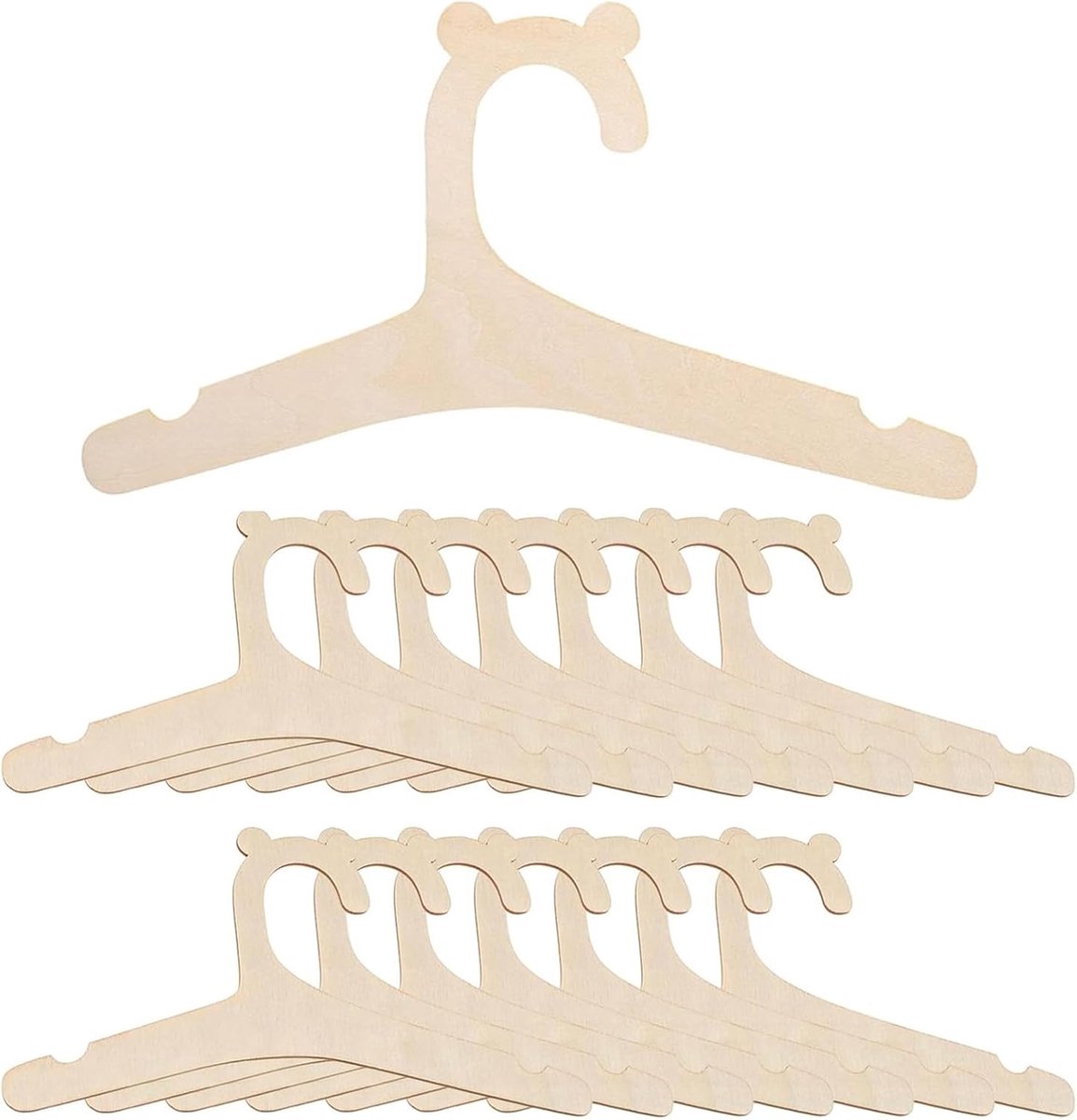 Houten kleerhangers voor kinderen - 15 stuks - Antislip en duurzaam - Ideaal voor kledingopslag - ShopVlot