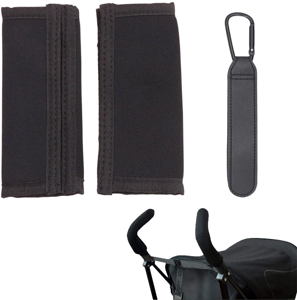 Solidchoice - Universele Handgreep Covers voor Kinderwagens met Faux Leather