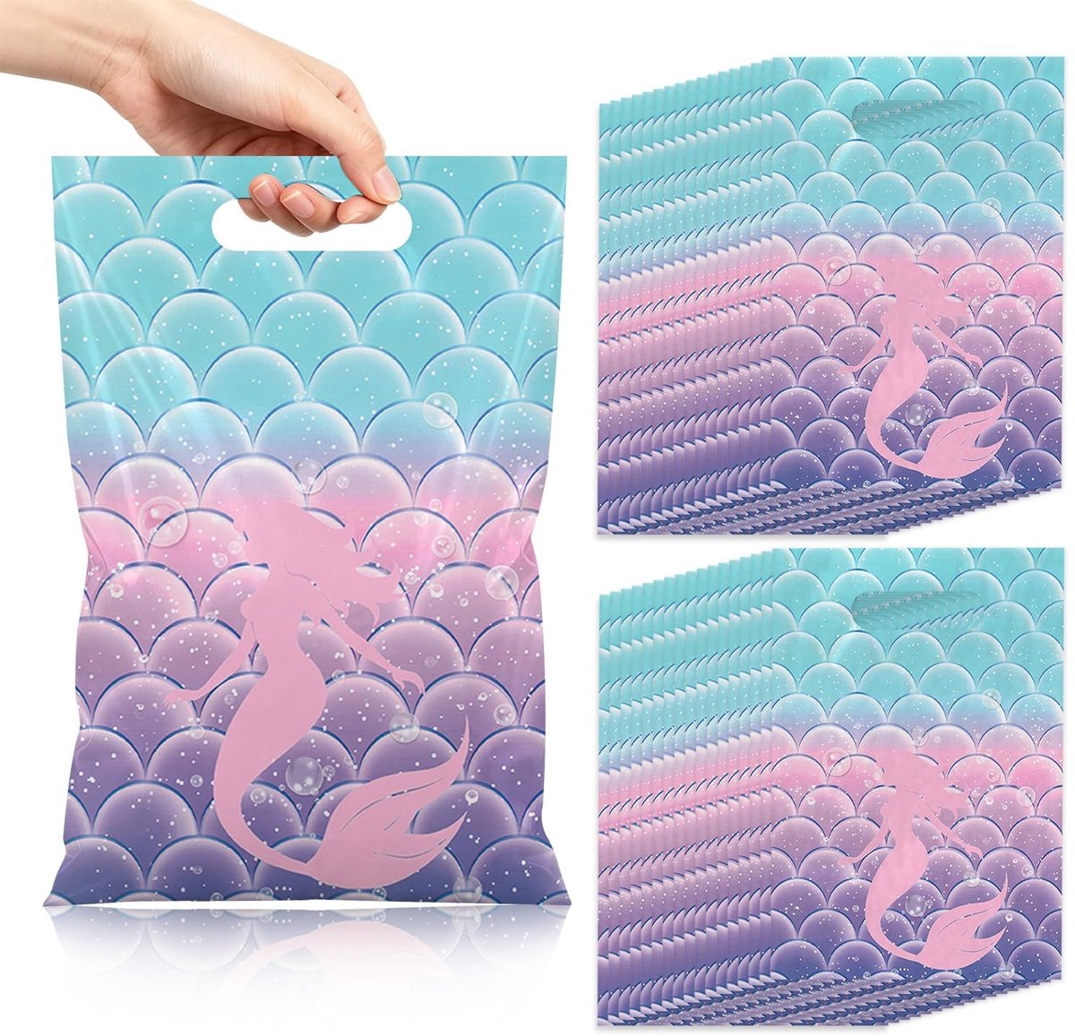 Solidchoice - 100 Stuks Zeemeermin Snoepzakjes voor Feesten