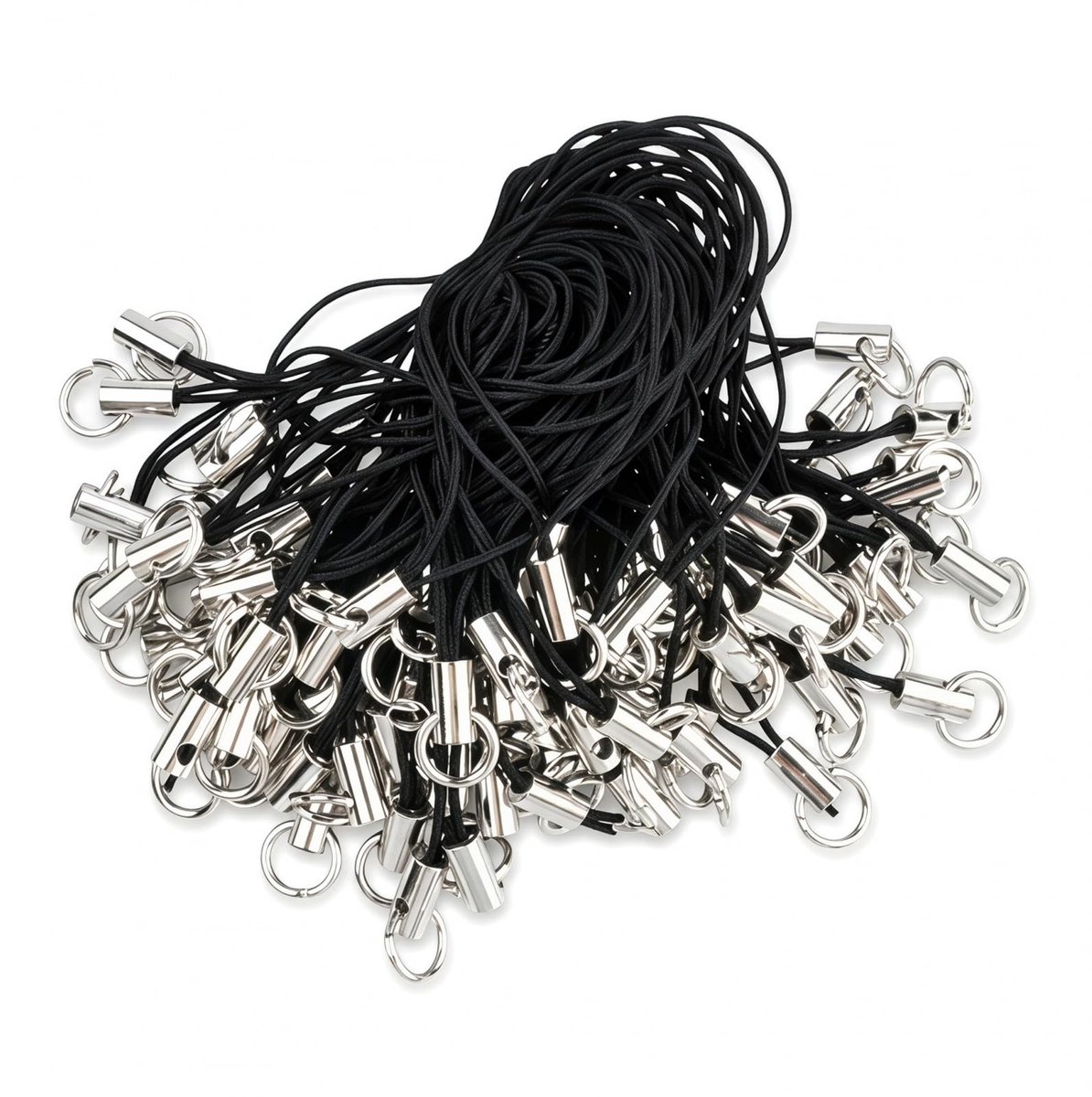 Solidchoice - Set van 100 Korte Sleutelhangers met Carabiner Haak