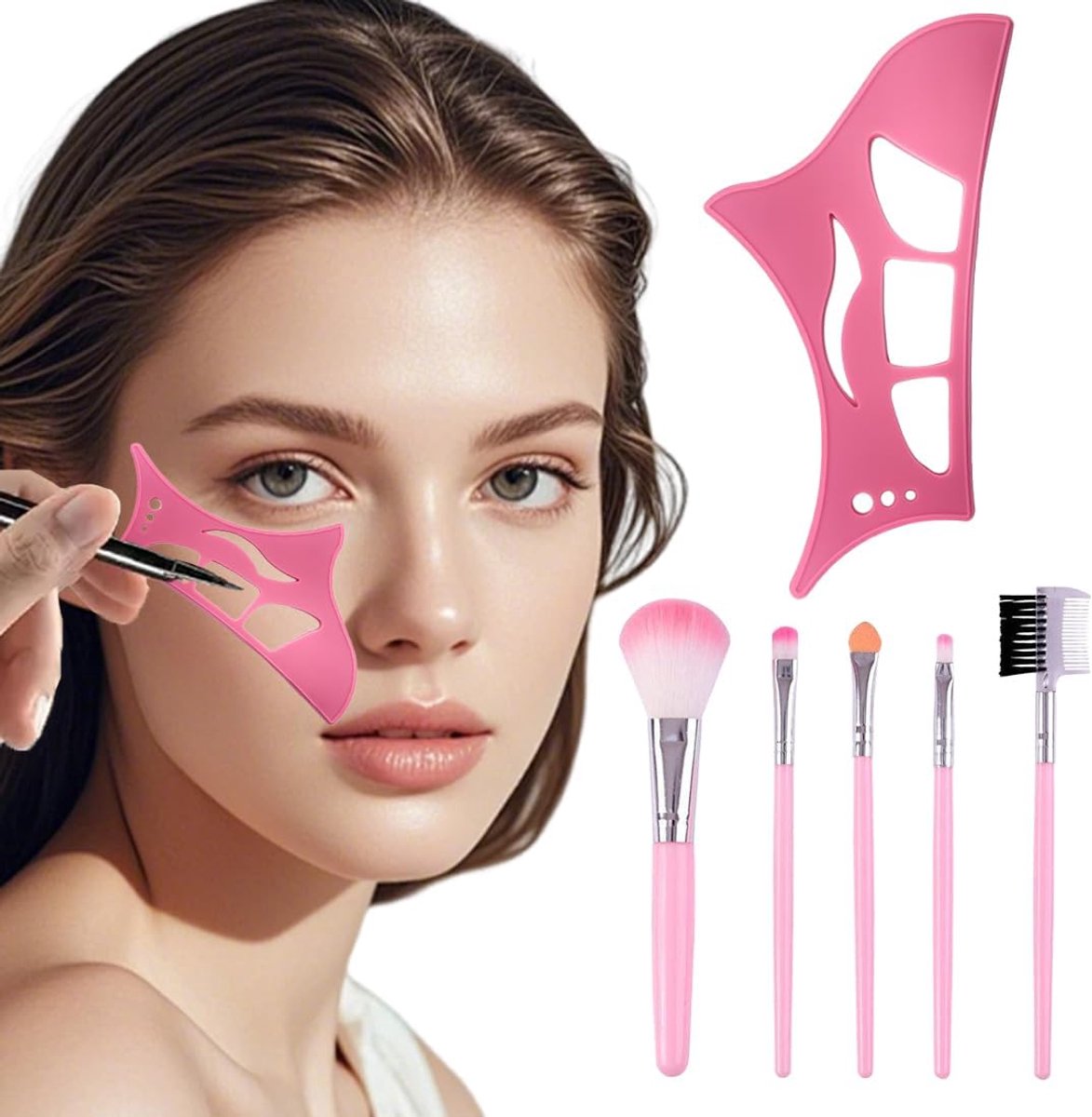 Oogschaduw applicator set - 2 stuks silicone - herbruikbaar - eenvoudig eyeliner en lipcontour aanbrengen - ShopVlot