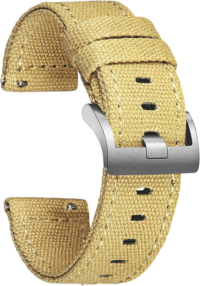 Hemsut Canvas Quick Release Watch Band 18mm 20mm 22mm 24mm Replacement Watch Straps for Men Women - ShopVlot