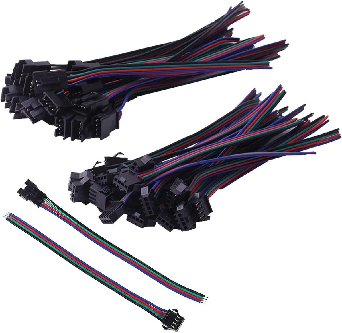 GTIWUNG 25Pairs JST SM 4 Pin Plug Male to Female 15cm Cable Connector Adapter, JST SM 4 Pin Connectors 22AWG - ShopVlot