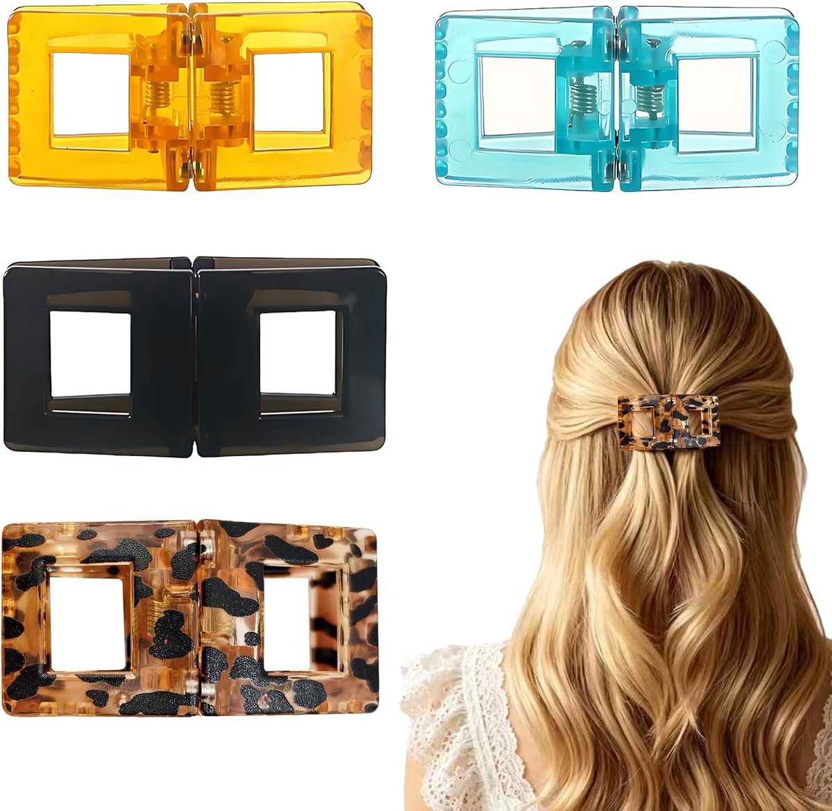 Set van 4 magnetische haarklemmen, antislip magnetische haarstyling-clips, stevige grip, haarclips voor dames, geen - ShopVlot