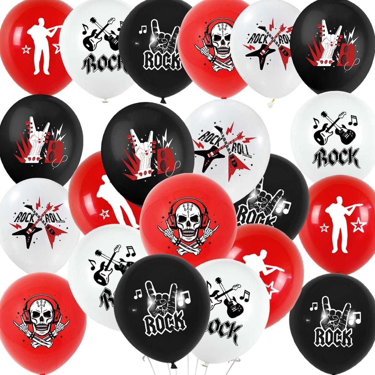 Doyomtoy Rock and Roll Birthday Decoration, Rock Music, Happy Birthday, Party Decoration, Skirt and Roll, Balloons - ShopVlot
