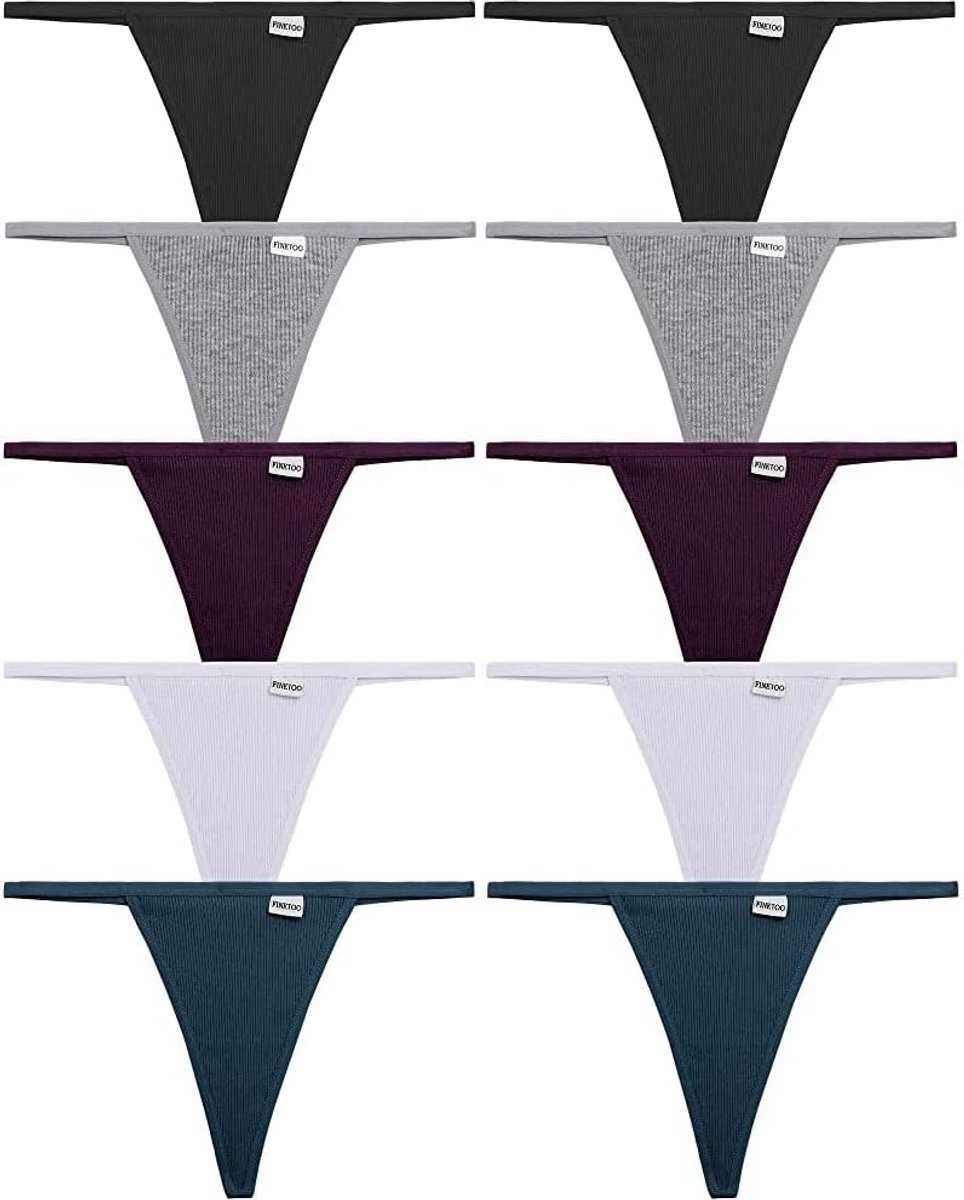 G String Tangas Dames S-XL - 10er Pack Katoen - Low Rise Stretch - Sexy Ondergoed voor Comfort - ShopVlot