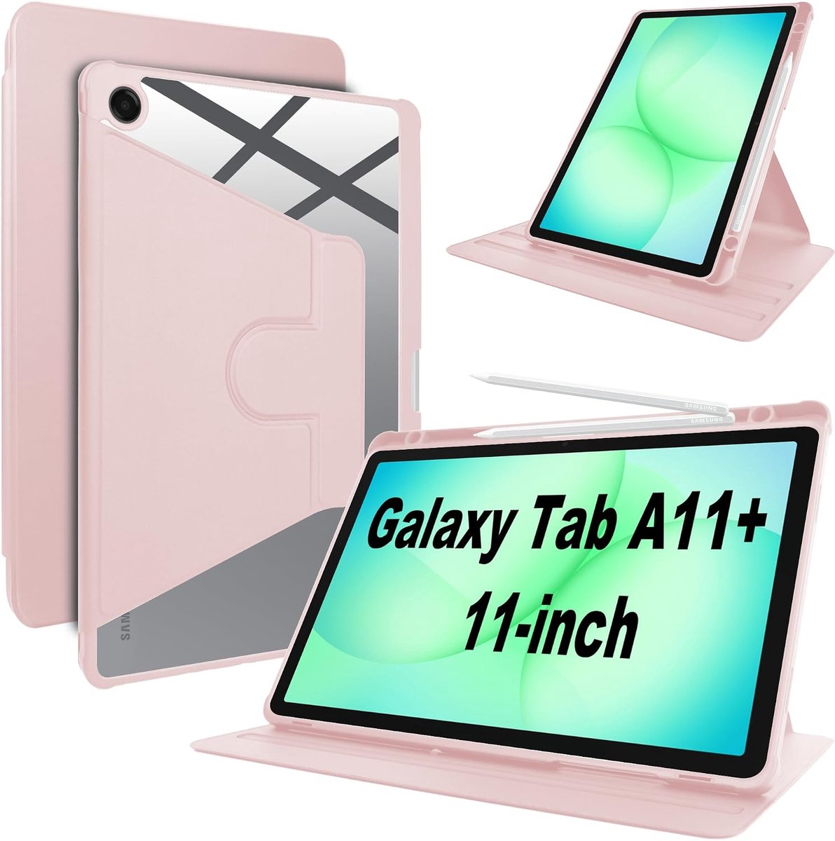 Hoesje voor Samsung Galaxy Tab A11 Plus & A11+ & A9 Plus & A9+ 11" - PU Leren & Flexibel Silicone - ShopVlot
